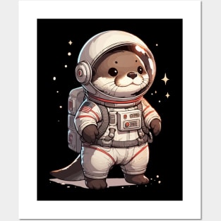 Cute Otter Space Astronaut Posters and Art